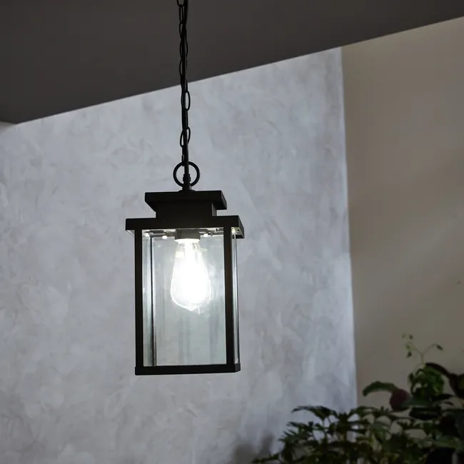 Lampa ogrodowa wisząca Meadow IP44 czarna E27 Inspire