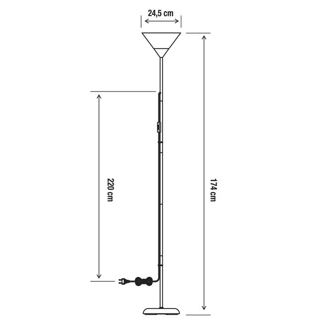 Lampa podłogowa Basic czarna E27