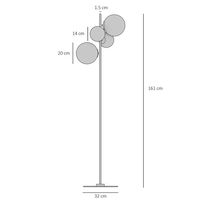 Lampa podłogowa Bloom złota 4 x G9 Aldex
