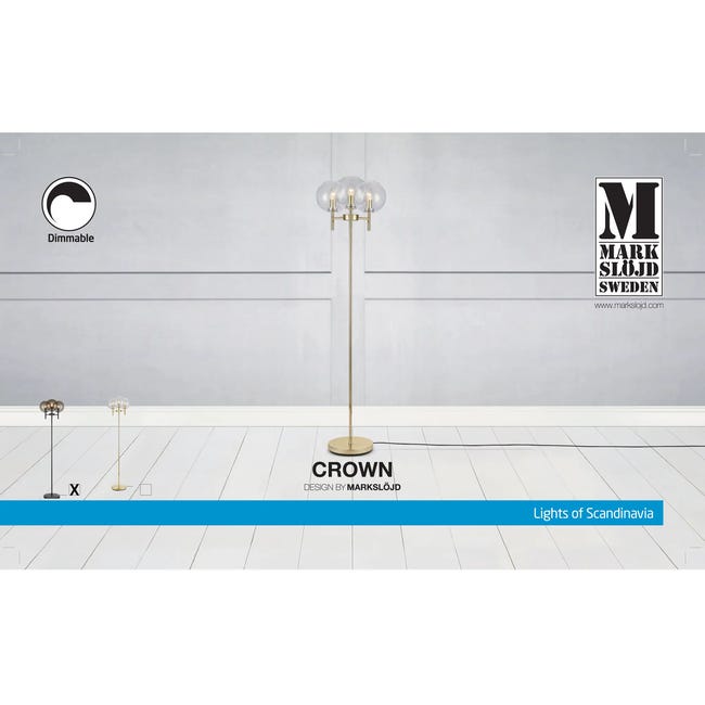 Lampa podłogowa Crown czarna 3 x E14 Markslojd