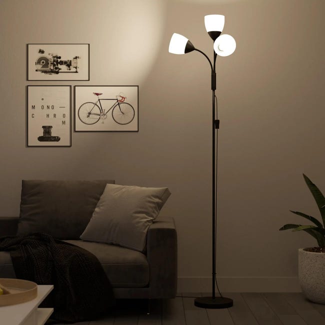 Lampa podłogowa Dahila czarna 3 x E27 Inspire