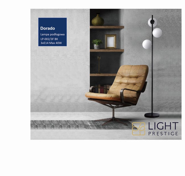 Lampa podłogowa Dorado czarna 3 x E14 Light Prestige
