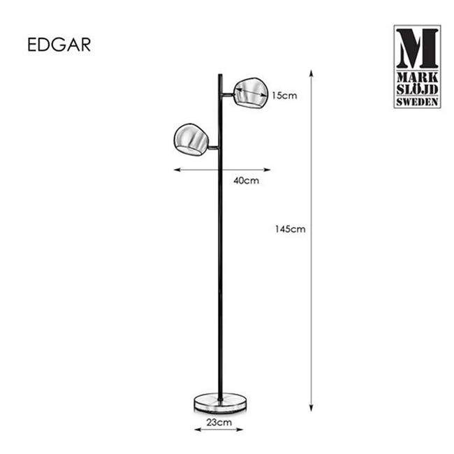 Lampa podłogowa Edgar czarna 2 x E14 Markslojd