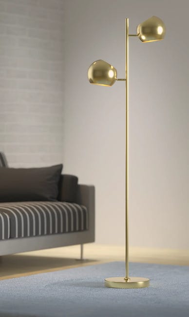 Lampa podłogowa Edgar złoto antyczne 2 x E14 Markslojd