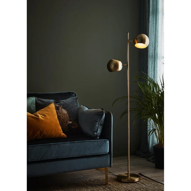Lampa podłogowa Edgar złoto antyczne 2 x E14 Markslojd