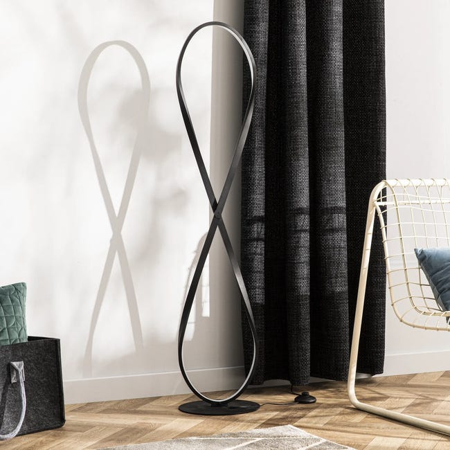 Lampa podłogowa Esme czarna LED Inspire