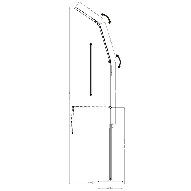 Lampa podłogowa Ferrara czarna LED Coldlux