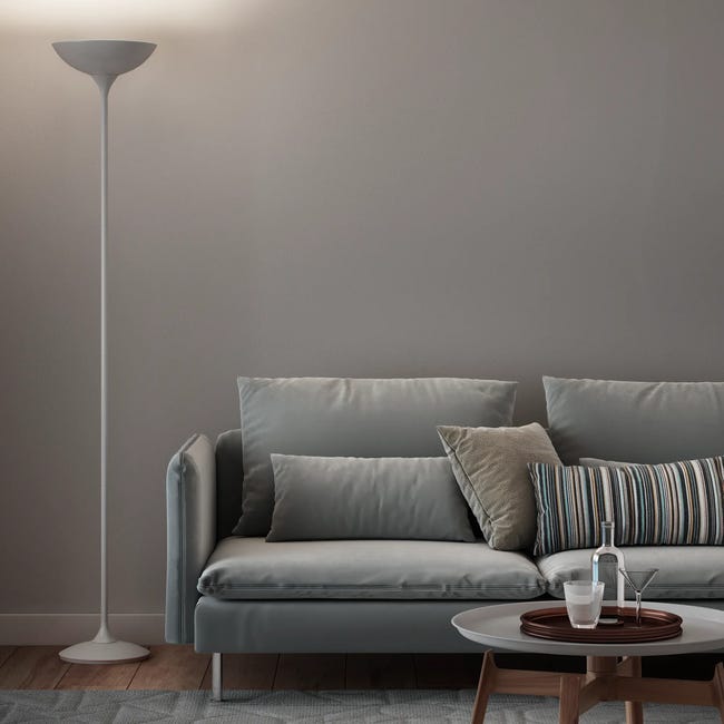Lampa podłogowa Galata biała 2 x E27 Inspire