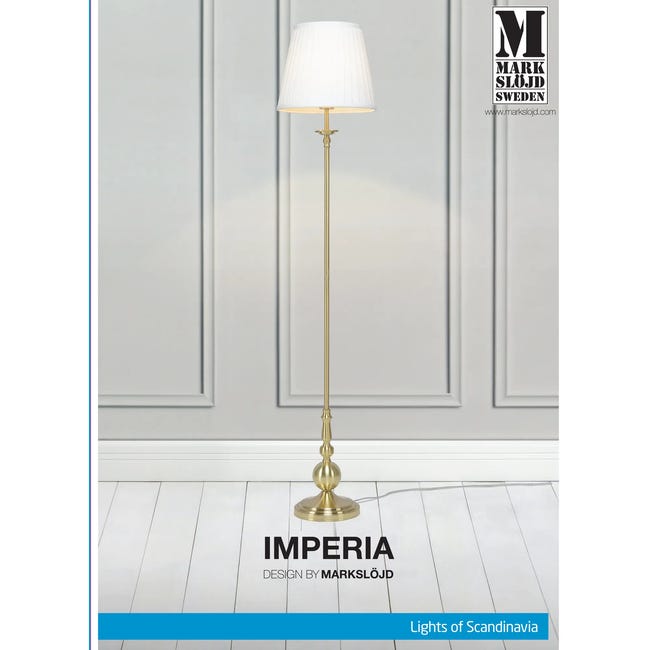 Lampa podłogowa Imperia mosiądz E27 Markslojd