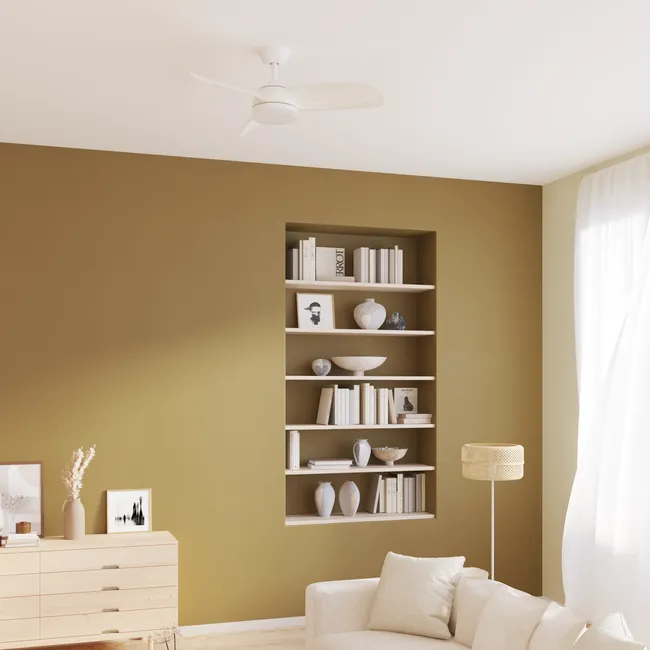 Lampa podłogowa Palanga biała bambus E27 Inspire