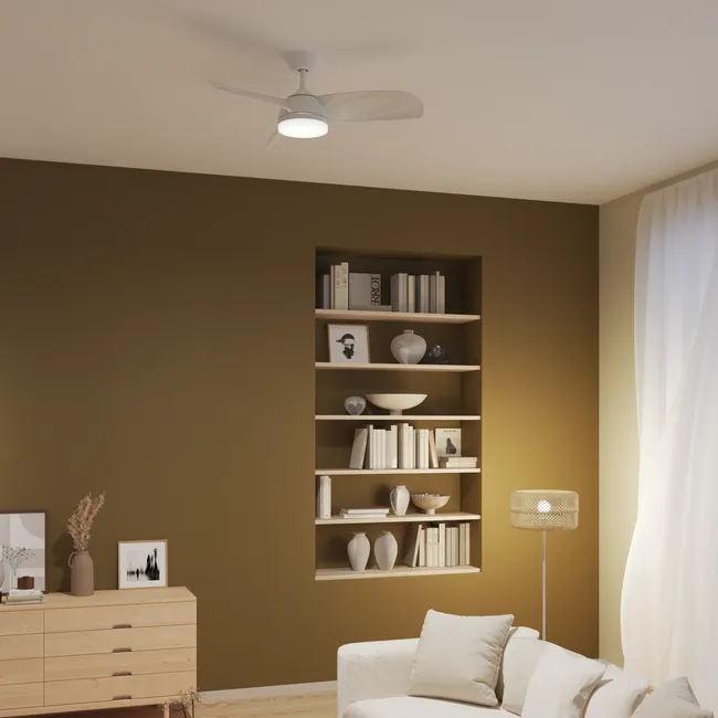 Lampa podłogowa Palanga biała bambus E27 Inspire