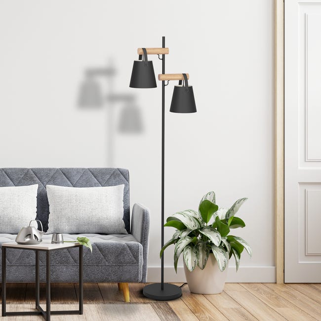 Lampa podłogowa Pandore czarna 2 x E27 Inspire
