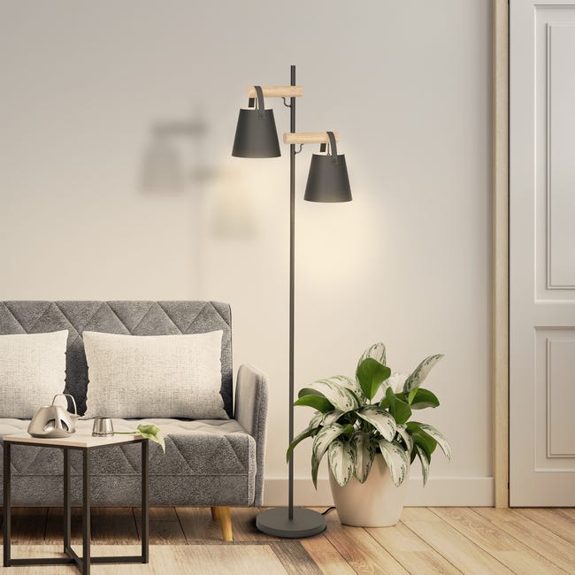 Lampa podłogowa Pandore czarna 2 x E27 Inspire
