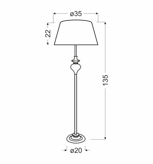 Lampa podłogowa Prima Gold czarno-złota E27 Candellux