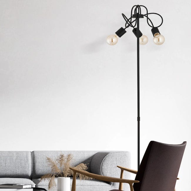 Lampa podłogowa TANGO czarna 3 x E27 ALFA