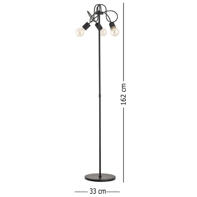 Lampa podłogowa TANGO czarna 3 x E27 ALFA