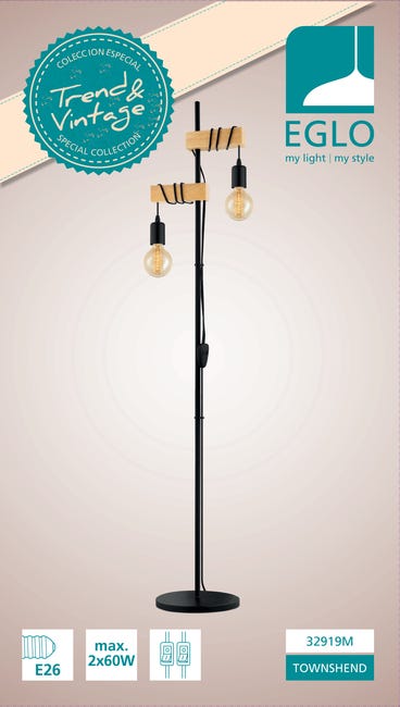 Lampa podłogowa Townshend czarna E27 Eglo