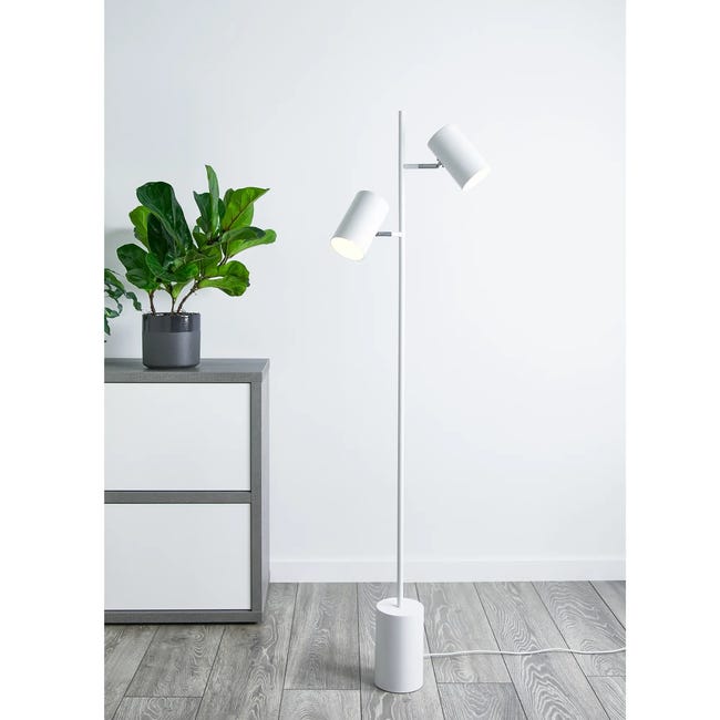Lampa podłogowa Twin biała 2 x E14 Markslojd