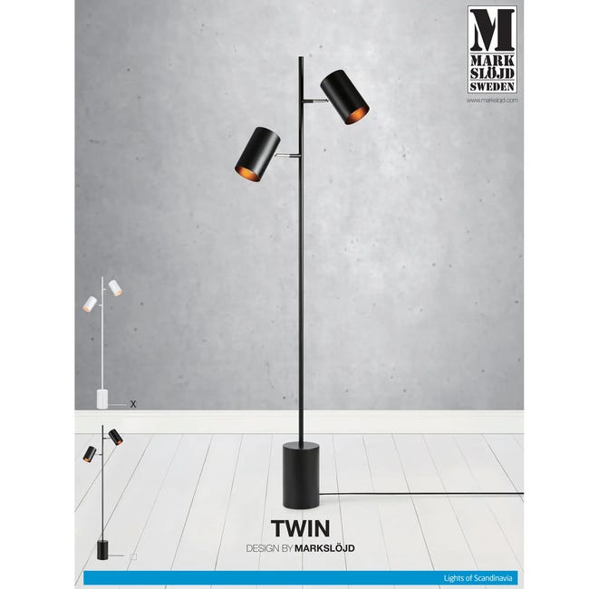 Lampa podłogowa Twin biała 2 x E14 Markslojd