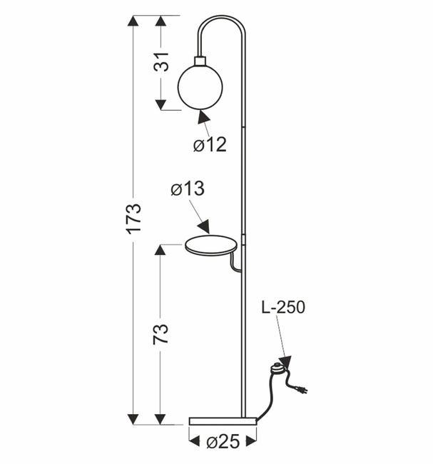 Lampa podłogowa Vanity czarna G9 Candellux