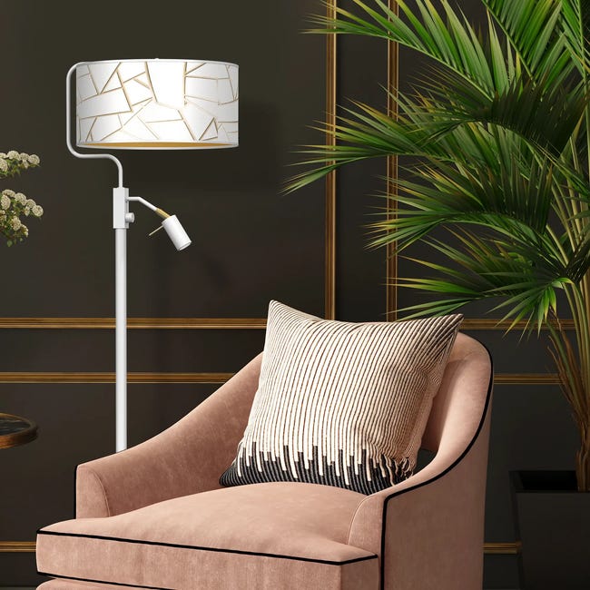 Lampa podłogowa Ziggy biała E27 GU10 Milagro