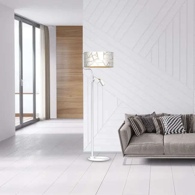 Lampa podłogowa Ziggy biała E27 GU10 Milagro