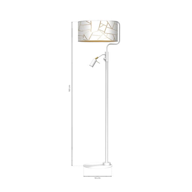 Lampa podłogowa Ziggy biała E27 GU10 Milagro