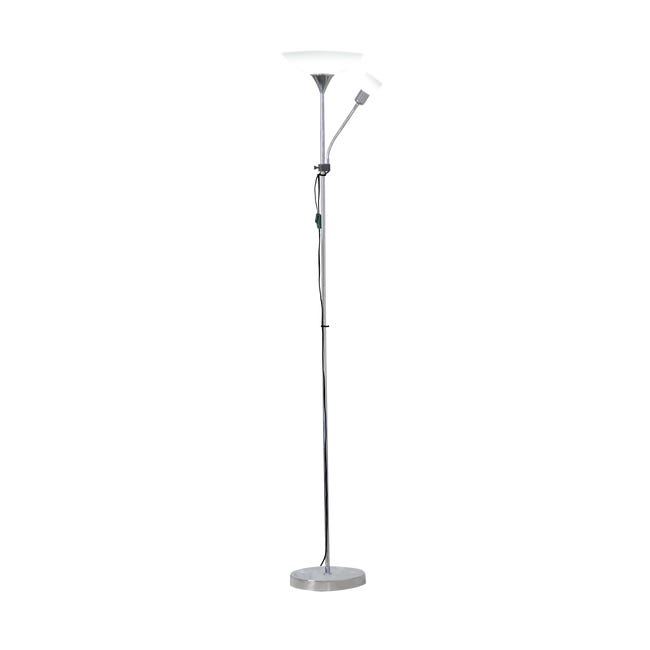 Lampa podłogowa z lampką do czytania Gustav chrom E27 + E14 Inspire