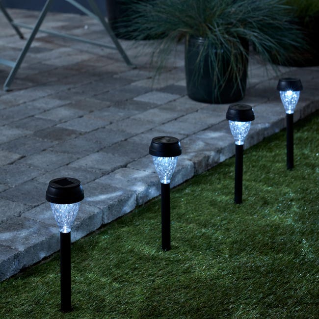 Lampa solarna wbijana Naomy 4 szt. czarna IP44 LED Inspire