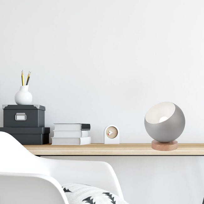 Lampa stołowa Ava Ball srebrna E27 Lamkur