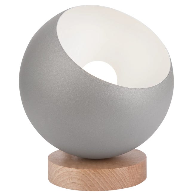Lampa stołowa Ava Ball srebrna E27 Lamkur