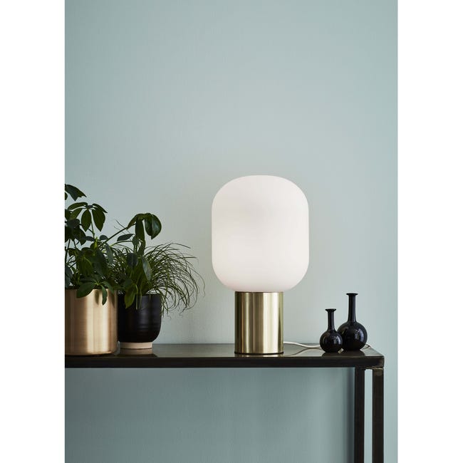 Lampa stołowa Brooklyn złoto-biała E27 Markslojd