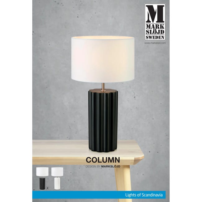 Lampa stołowa Column czarna E14 MARKSLOJD