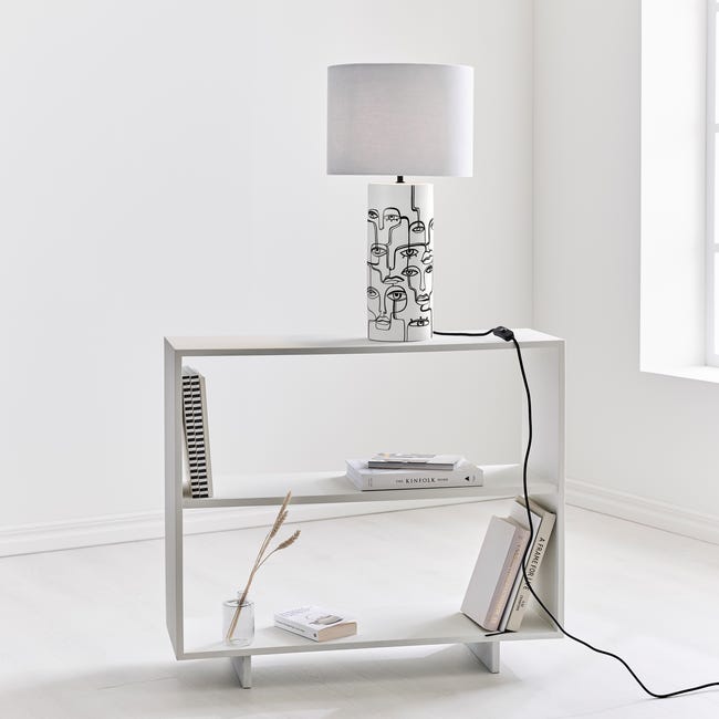 Lampa stołowa Family biało-czarna E27 MARKSLOJD