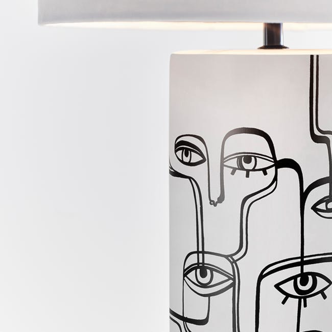 Lampa stołowa Family biało-czarna E27 MARKSLOJD