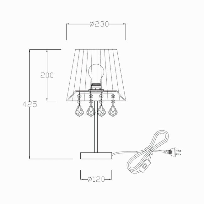 Lampa stołowa MONA srebrna E27 LIGHT PRESTIGE