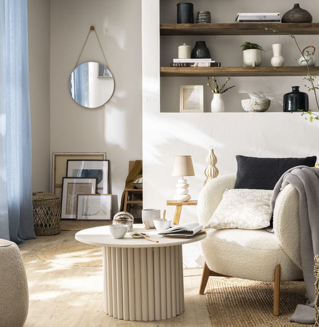 Lampa stołowa Navala beżowa E14 36 cm Inspire