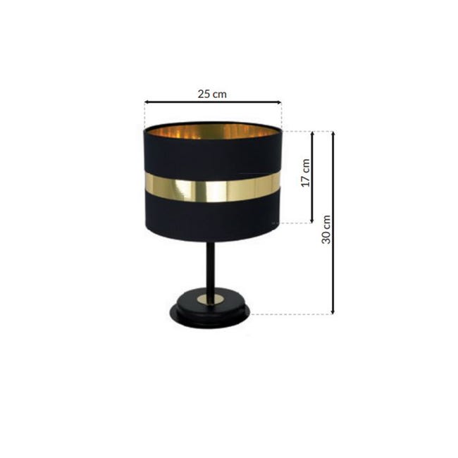 Lampa stołowa Palmira czarno-złota E27 Milagro