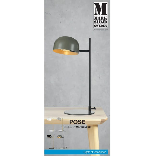 Lampa stołowa Pose szara E14 Markslojd
