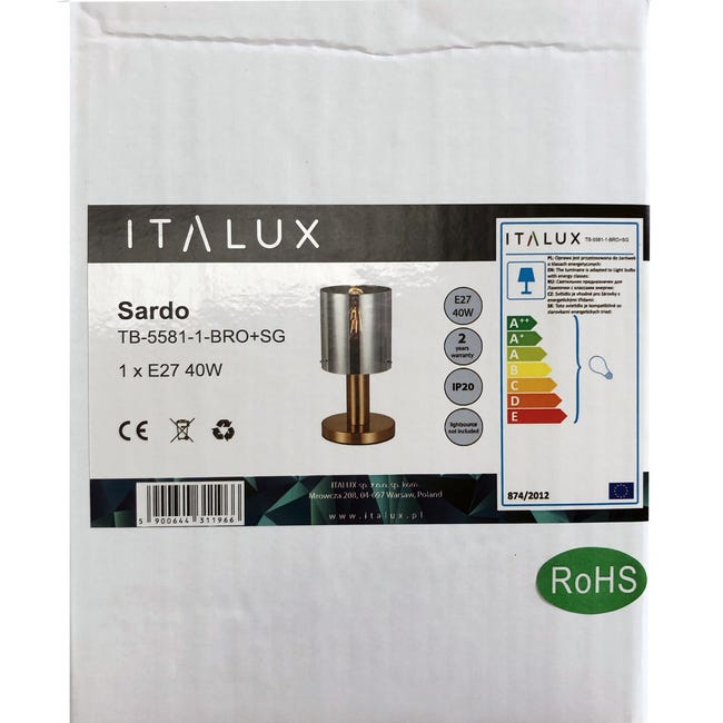 Lampa stołowa Sardo mosiądz E27 Italux