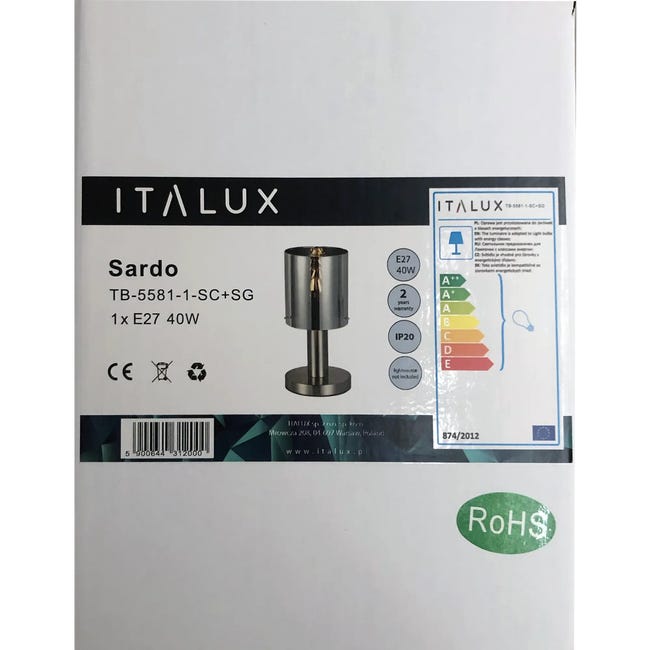 Lampa stołowa Sardo nikiel E27 Italux