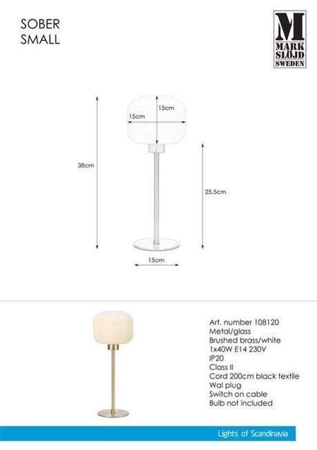 Lampa stołowa Sober srebrno-biała E14 Markslojd