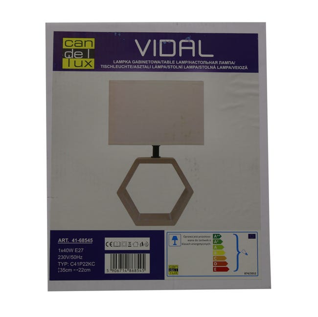 Lampa stołowa Vidal beżowa E27 Candellux