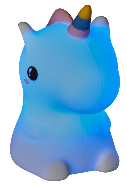 Lampa stołowa jednorożec biała USB LED