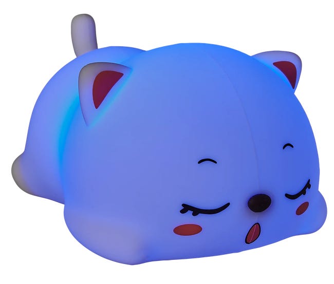 Lampa stołowa kotek biała USB LED