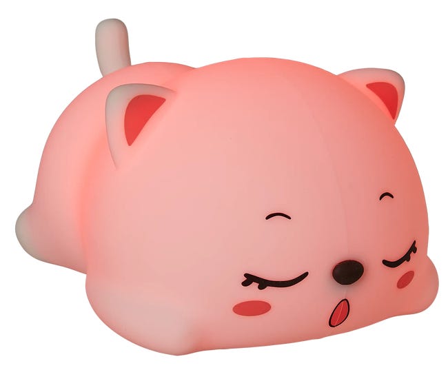 Lampa stołowa kotek biała USB LED