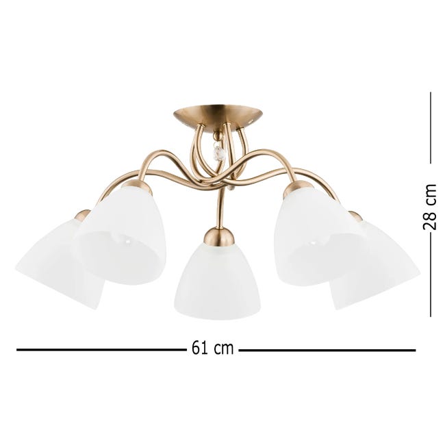 Lampa sufitowa Amarillo patyna 5 x E27 Alfa