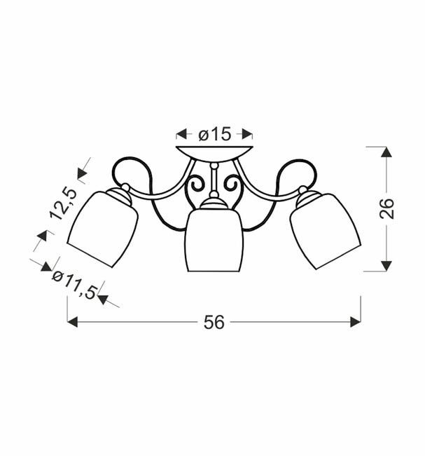 Lampa sufitowa Amba biała 3 x E27 Candellux