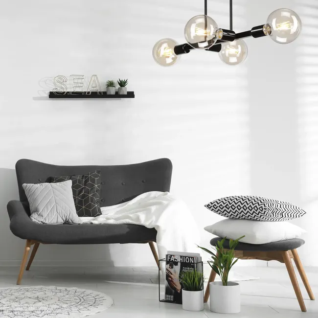 Lampa sufitowa Astrid czarna 4 x E27 Lamkur
