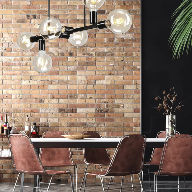 Lampa sufitowa Astrid czarna 6 x E27 Lamkur